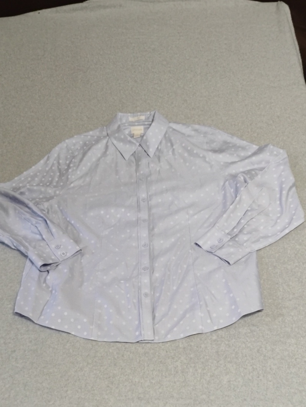 Chico's Light Blue Polka Dot Dress Shirt